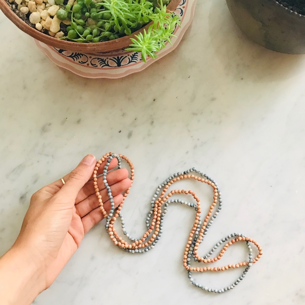 Gemstone beaded necklace set